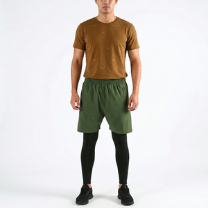 Pantalones Cortos Deportivos Personalizados Ecológicos de Spandex/Poliéster para Hombre, con Bolsillos con Cierre |   Ropa Profesional para Fisicoculturismo Transpirable - Product Image 1