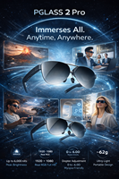 Lunettes d'affichage à vision directe SeeYA AR Glass Pglass 2 Pro HUD ultra-légères avec connexion USB 2.0 Plug & Play