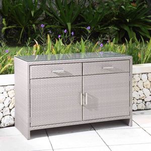 Hotel Restaurant Dining Room Furniture Rattan <strong>Wicker</strong> <strong>Sideboard</strong> 2/3 Door - Product Image 1