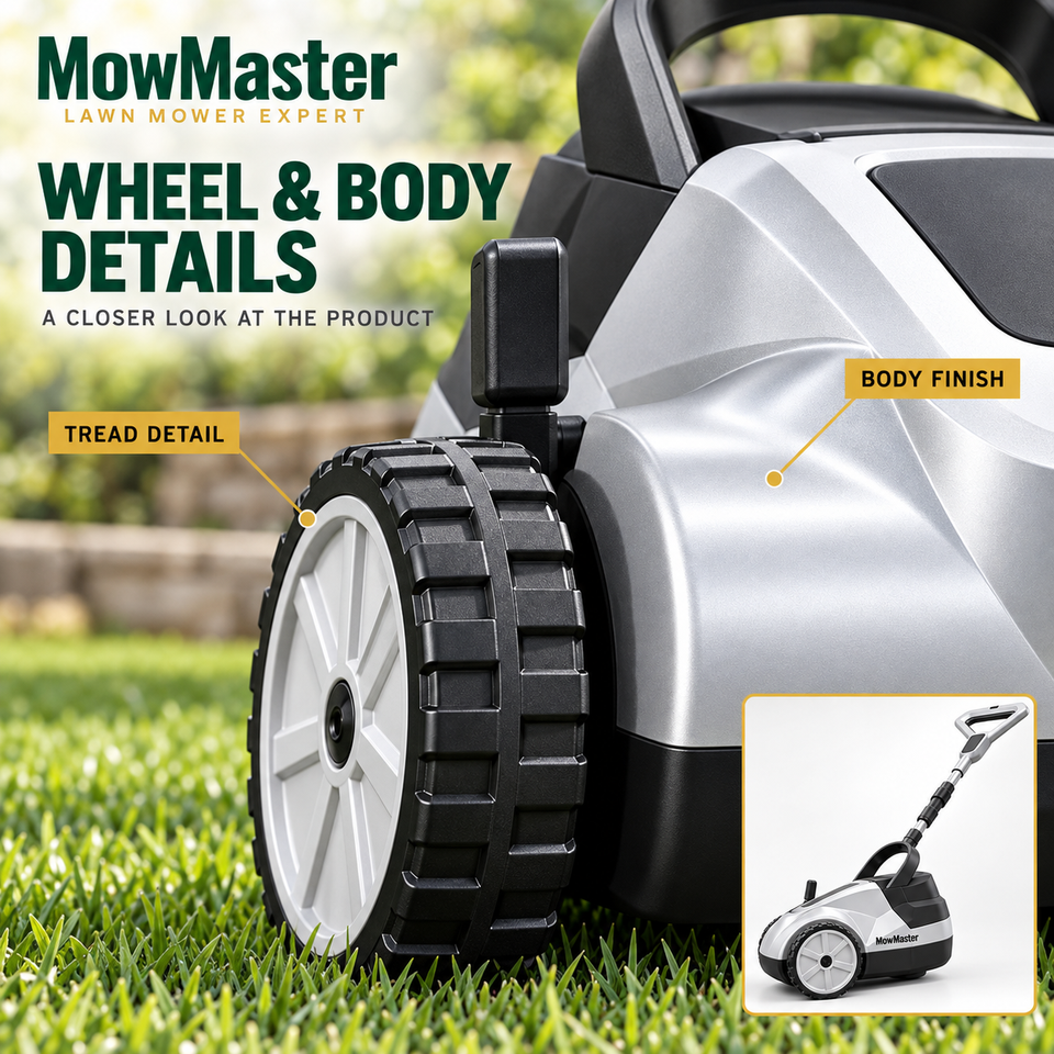4.0Ah Battery Lawn Mower with Compact Cutting Housing and Large Side ...