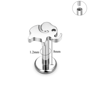 ASTM F136 titanio 16G <span class=keywords><strong>elefante</strong></span> Rana forma <span class=keywords><strong>oreja</strong></span> Stud estilo Punk nariz Stud pendiente Tragus Labret cartílago cuerpo Piercing joyería - Product Image 2