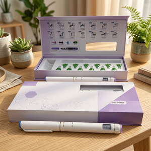 Boîte d'emballage fenêtrée pour stylo injecteur, impression de marque personnalisée, vente en gros OEM ODM - Product Image 1