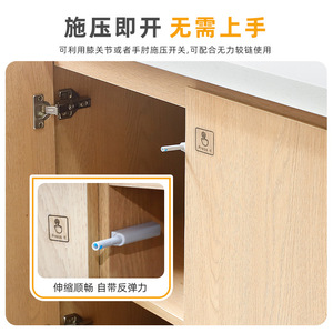 Mecanismo de rebote ajustable para puerta de armario, bisagra de montaje superficial gris con cierre suave para muebles, sin tirador para armario/guardarropa - Product Image 4