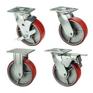 WBD Hersteller 300kg Rollen <span class=keywords><strong>6</strong></span> Zoll PU Rollen Räder Eisenkern Castora Räder - Product Image 2