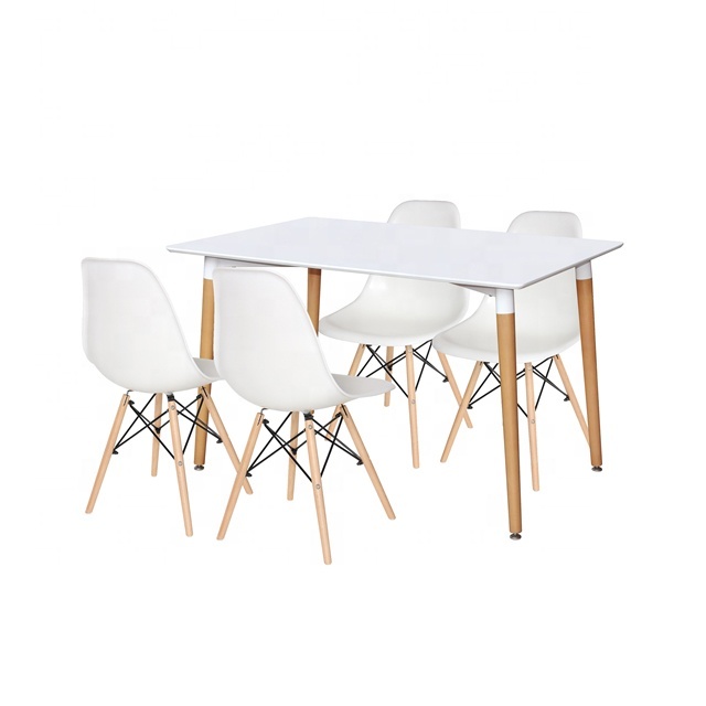 Modern Dining Room Furniture Table Set, Wood Dining Table и Chair Used, 1 + 4