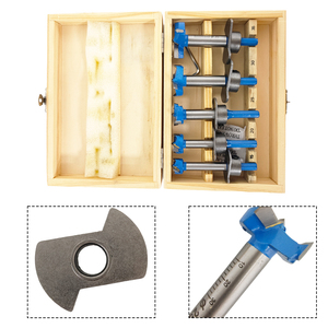 Juego de 5 brocas de carburo para madera, perforador de agujeros para carpintería, broca de localización de alta dureza, antirust, para taladrar tableros de madera - Product Image 6