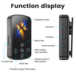 Lecteur MP3 avec écran couleur TFT personnalisé, Bluetooth 5.0, radio FM, lecteur de livres électroniques, enregistreur, prend en charge les cartes TF jusqu'à 128 Go, lecteur de musique portable - Product Image 2