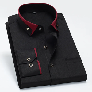 Nouvelle Arrivée 2025 – Chemise Habillée Homme à Col Contrastant, Manches Longues, 100% Coton Respirant, Idéale pour le Bureau, les Affaires et le Quotidien - Product Image 6