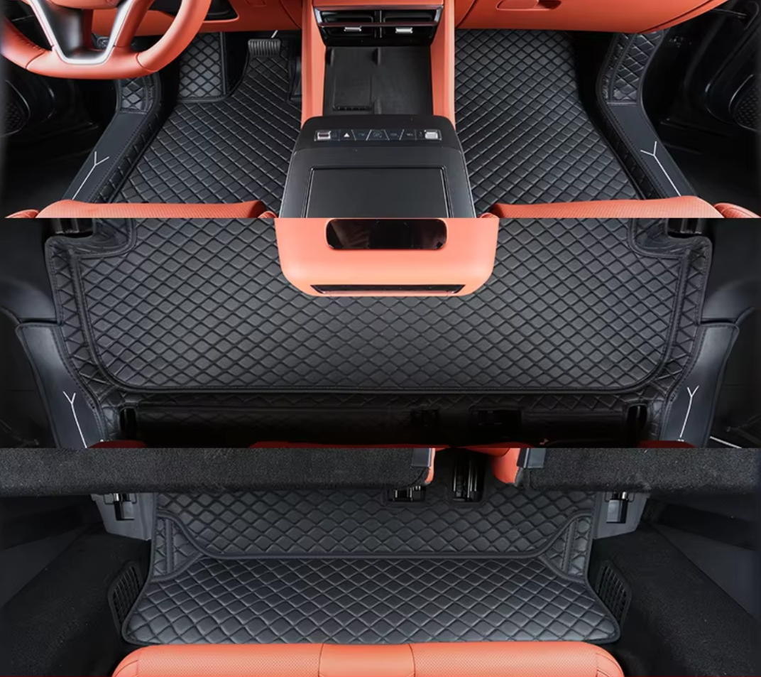 [3 rangées] cuir noir monocouche