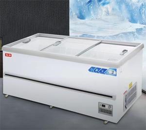 Hot Thương Mại Lạnh Glass Top Đảo Tủ Đông Với Cửa Mở Sâu Ngực Tủ Đông Cho Siêu Thị Thịt Ứng Dụng - Product Image 5
