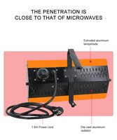 Lámpara de curado de pintura infrarroja de 1200W para secado, secador de pintura caliente, lámpara de calefacción, lámpara infrarroja, cabina de pintura en aerosol de onda corta