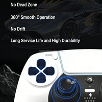 Manette de jeu sans fil P50A avec capteur de mouvement, double vibration, Bluetooth, pour console PS5 Slim Pro/PC/Steam, avec haut-parleur audio 3,5 mm