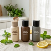 Bouteilles d'échantillons de shampoing personnalisées à marque privée 30 ml en PEHD, petits contenants de voyage jetables pour le lavage des cheveux pour hôtel