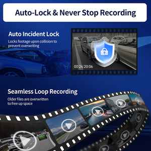 Grand angle 9-36v IPS écran tactile full hd double lentille voiture boîte noire dvr voiture rétroviseur - Product Image 5