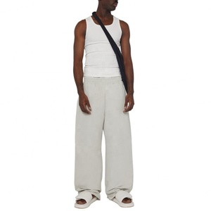 Fabricant de pantalons de survêtement surdimensionnés et lourds personnalisés OEM, pantalons de survêtement amples en molleton français, pantalons de survêtement à jambes larges pour hommes - Product Image 2