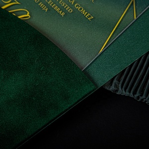 <span class=keywords><strong>Enveloppe</strong></span> floquée personnalisée de couleur <span class=keywords><strong>verte</strong></span> estampée à chaud carte d'invitation d'affaires cadeau avec enveloppes d'emballage de cartes transparentes - Product Image 6