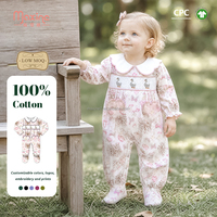 Ensemble 2 pièces pour filles : Tunique à manches longues imprimé canard et pantalon uni smocké – Vêtements pour enfants en gros