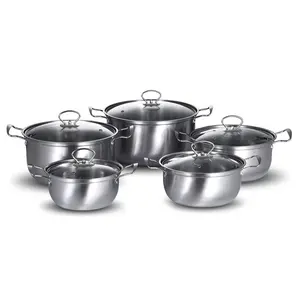 Professional Manufacturer Cheap High, Quality Health Suitable For All Stoves Stainless Steel 5Pcs Soup Pot Sets/
