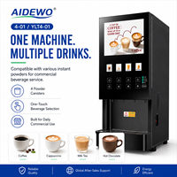 Aidewo YKT4-01 Fully Automatic Commercial Coffee Vending Machine 4 Powder Tanks 6 Flavors Hot/Cold Instant Coffee 110V/60Hz