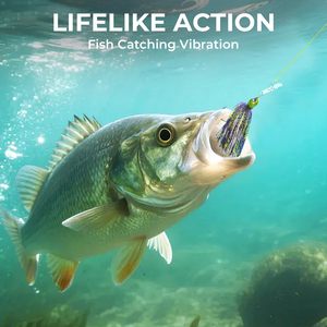 Señuelo Chatterbait de 17g con Cabeza de Pez y Aleta, Buzz Bait, Señuelos de Silicona con Falda, Jigs para Lubina, Spinnerbait - Product Image 2