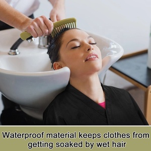 Batas de Salón de Belleza y Barbería Personalizables con LOGO, con Cintura Ajustable y Lazo, Embalaje Personalizado, de Nylon Satinado, Ecológicas y Cómodas para el Cabello - Product Image 3