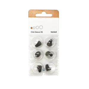 オリジナルのSiemens Signia Pack of 6 Click Sleeve Closed Open Fit Vented Ear Tip Dome for Click CIC、Click IDC、RIC補聴器