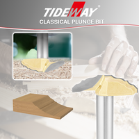 Fraise à plongée classique TIDEWAY revêtue de titane pour routeur CNC, personnalisable ODM/OEM pour la découpe et la gravure en menuiserie