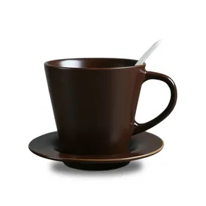 Set di tazze da caffè e piattini in ceramica Cappuccino color logo personalizzato da 8 once tazze da tè in porcellana