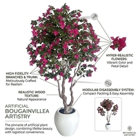 220cm Künstlicher Bougainvillea-Baum mit Seidenblumen Künstlicher Bonsai für Innenräume Hochzeit Heim Garten Dekoration