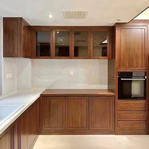 Armoires de cuisine en acajou standard, meubles de cuisine en bois de cerisier avec îlot central en couleur acajou - Product Image 6