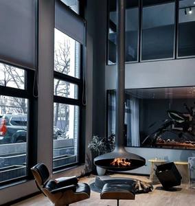 Fabricante Estufa de chimeneas de leña para interiores personalizada <span class=keywords><strong>Chimenea</strong></span> colgante decorativa montada en el techo Calefacción Fuego real - Product Image 2