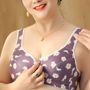 Verde claro Algodón suave Cierre frontal Tamaño 36-52 a B <span class=keywords><strong>C</strong></span> <span class=keywords><strong>Copa</strong></span> Plus Sujetador Busto grande Mediana edad Push up Mujeres Uso diario - Product Image 5