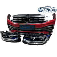 Para Volkswagen Tiguan LTiguan R-Line: Kit completo de parachoques con ventilador de radiador, parrilla, faros delanteros, labio frontal y componentes de carrocería.