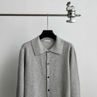 FABRICROW Wind Herbst Baumwolle Wolle Leicht-Luxuriöser Modischer Herren-Cardigan mit Revers im Lazy-Style, Maschinenwaschbar