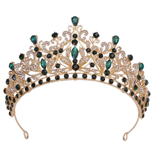 Tiara per Capelli da Sposa di Alta Qualità, Corona Nuziale con <span class=keywords><strong>5</strong></span> Cristalli Colorati per Matrimonio, Fidanzamento, Anniversario - Produzione Diretta - Product Image 3