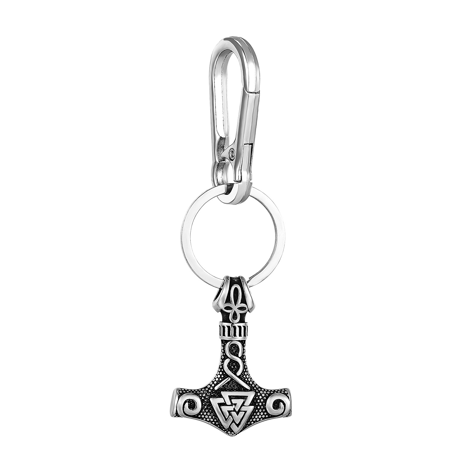 Steel-colored pendant eagle beak clasp