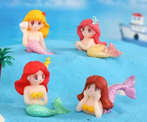 Balık tankı dekorasyon sevimli oyuncak minyatür pvc çift kız ve erkek bebek şekil mermaid figürleri