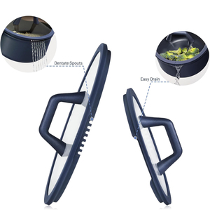 Nouvel ensemble d'ustensiles de cuisine en aluminium moulé sous pression, compatible induction et gaz, revêtement personnalisé en granit marbré, poignées en silicone, couvercles en verre - Product Image 4