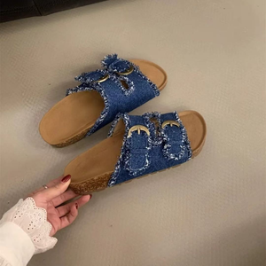 High-grade luxury designer sandals women 2025 new <b>summer</b> high quality belt buckle thick sole casual shoes flip-flops <b>slippers</b> - Product Image 4