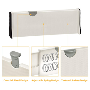Adjustable White ABS Plastic Injection-Molded Modern Bathroom Kitchen Bedroom Clothes Drawer Divider Expandable Organizer - Product Image 4