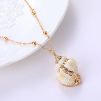 Verano playa estilo océano serie joyería Real Natural SeaShell COLLAR COLGANTE para mujeres collar de concha de abulón