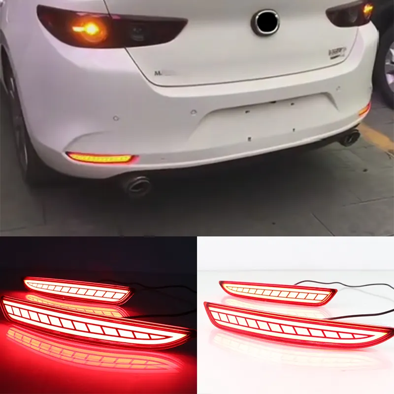 2 шт. задняя противотуманная фара для Mazda 3 Mazda3 Axela 2019 2020 Автомобильные светодиодные заднего бампера стоп-сигнала динамический Фонарь указателя поворота отражатель