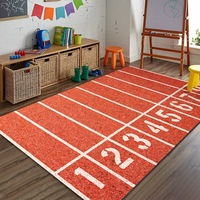 Tapis de sol moderne en polyester fabriqué à la machine pour terrain de football, antidérapant, résistant aux taches, lavable, taille personnalisée, logo, chambre à coucher, vente en gros