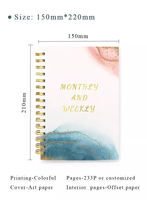 Bedruckter Organizer Spiralblock A4/A5 Größe Stoff/PVC-Einband Geschenk-Kalender Tagebuch Jahresplaner