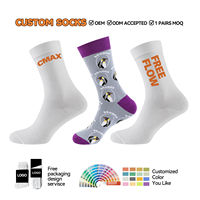 Chaussettes en coton peigné colorées et amusantes pour homme et femme, chaussettes en coton personnalisées, vente en gros