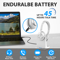 Casque avec ENC Noise Cancelling/Mute/Charging Dock/USB Dongle pour ordinateur Téléphones portables Ms Team Skype Zoom
