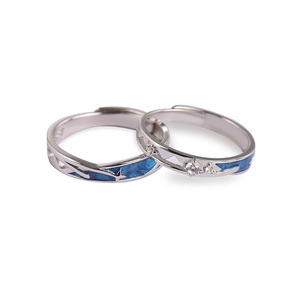 LONGJIE Bague en argent 925 Bijoux Bague de couple Bague de niche éternelle Cadeau gratuit Taille ajustable - Product Image 1