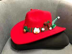 Nouveau Chapeau de Cowboy de Noël DIY pour Fêtes et Spectacles, Motif Cœur Pêche - Product Image 6