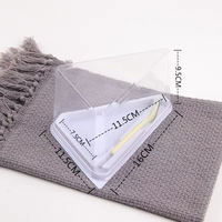 Boîte à Gâteau au Fromage Triangulaire en Gros avec Couvercle Transparent, Base Noire, Plateau en Plastique pour Tranches de Gâteau, Contenants à Desserts et Sandwichs en Matière PET