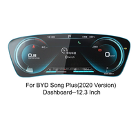 Protection d'écran en verre trempé HD 9H 2.5D anti-rayures et sans bulles pour tableau de bord GPS de voiture BYD Song Plus 2020 12,3 pouces